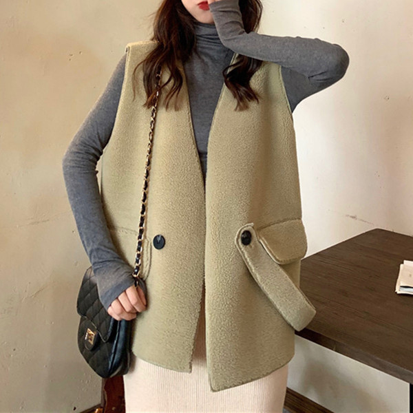 Pehme naiste vesti lai V-kaelusega mudel