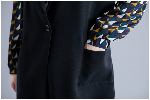 Uus mudel naiste pikk vest, must