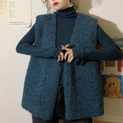 Ženski široki model prsluka s V izrezom