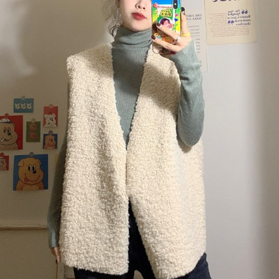 Ženski široki model prsluka s V izrezom