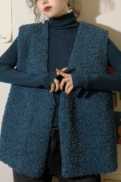 Ženski široki model prsluka s V izrezom