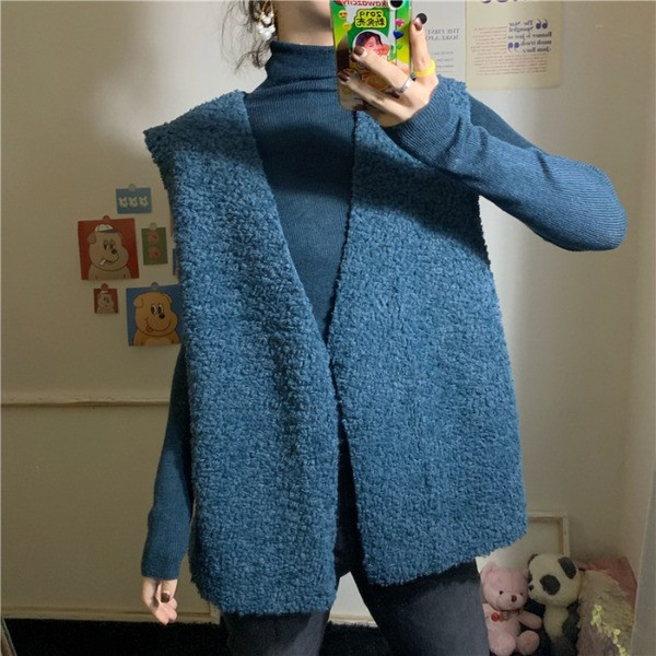 Ženski široki model prsluka s V izrezom