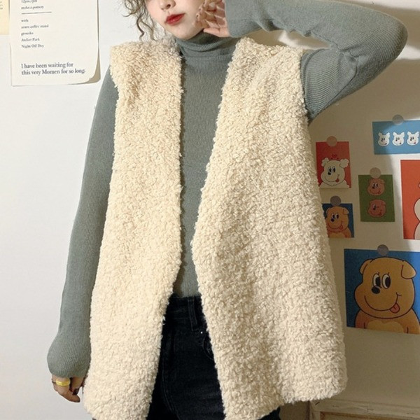 Ženski široki model prsluka s V izrezom