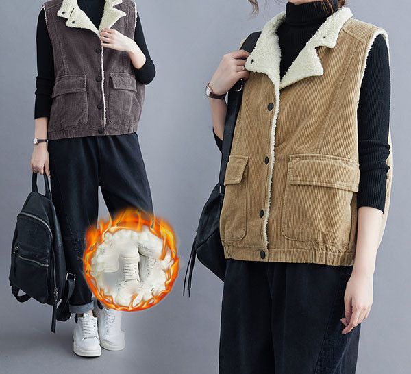 Γυναικείο γιλέκο με τσέπες και κουμπιά