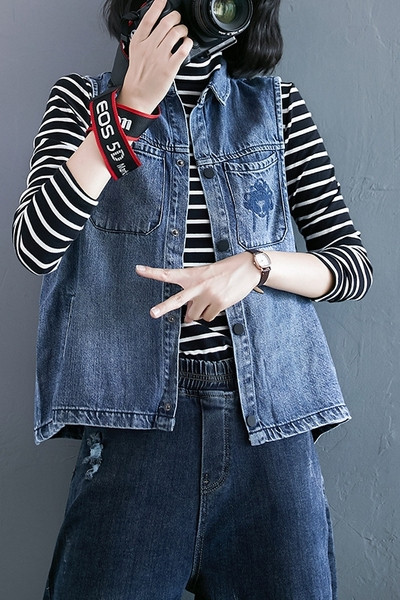 Sinist värvi vabaaja naiste teksavest kaelusega