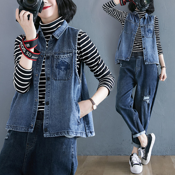 Sinist värvi vabaaja naiste teksavest kaelusega