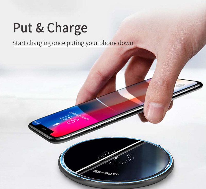 15 W belaidis įkroviklis, skirtas Android iOS mobiliesiems telefonams