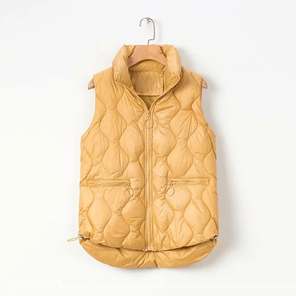 Γυναικείο μοντέρνο γιλέκο ίσιο μοντέλο με φερμουάρ και κορδόνια