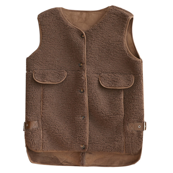 Naujo modelio moteriška pūkinė liemenė su sagtimis ir sagomis