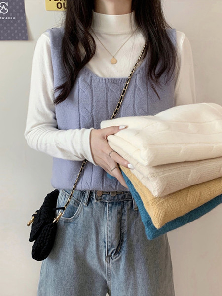 Moteriška laisvalaikio megzta liemenė be užsegimo