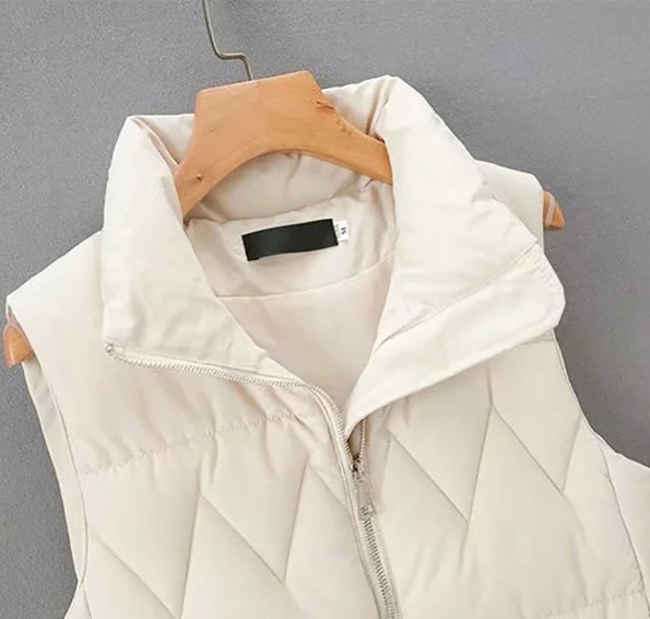 Moteriška žieminė liemenė su kaklaraiščiais ir užtrauktuku