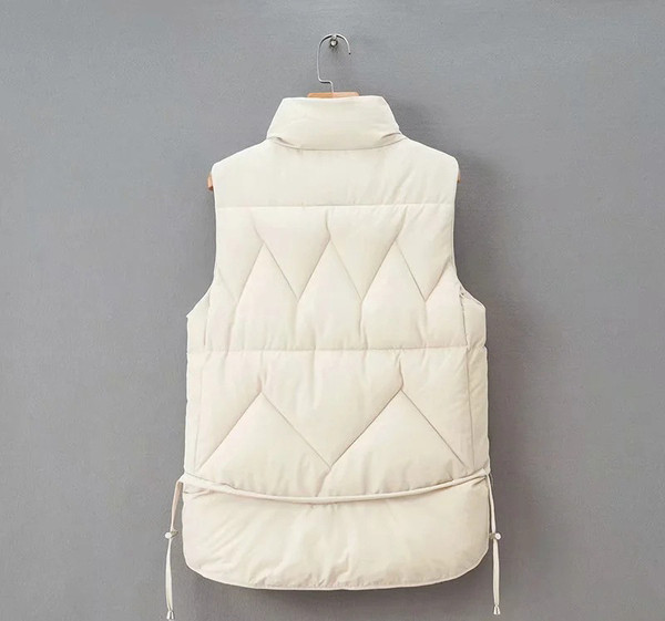 Moteriška žieminė liemenė su kaklaraiščiais ir užtrauktuku