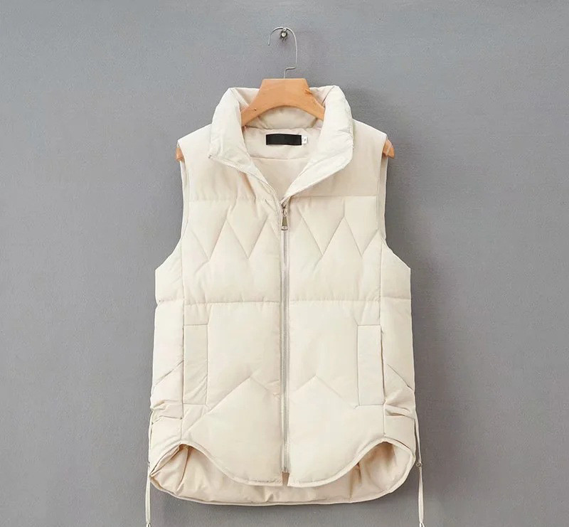 Moteriška žieminė liemenė su kaklaraiščiais ir užtrauktuku