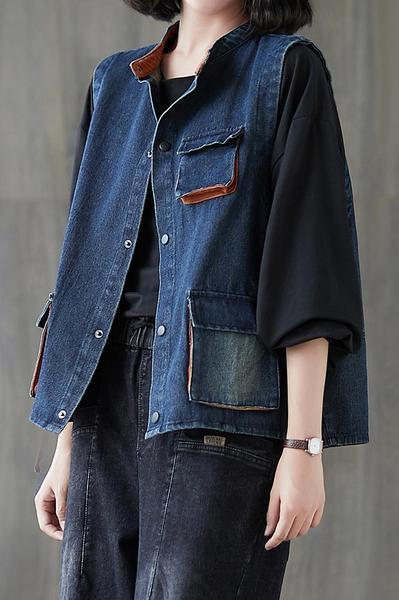 Taskute ja nööpidega vabaaja teksavest