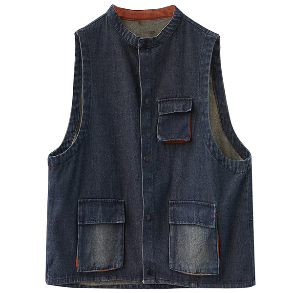 Taskute ja nööpidega vabaaja teksavest