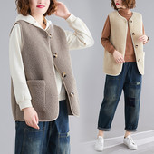 Naiste talvine sulevest nööpide ja taskutega