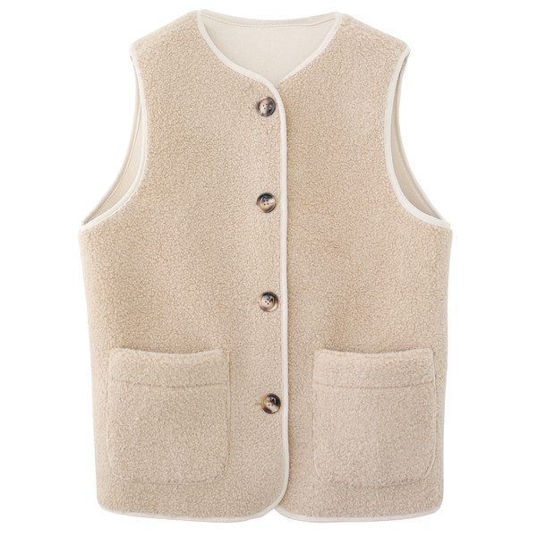 Naiste talvine sulevest nööpide ja taskutega