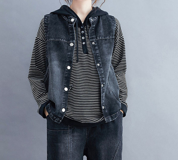 Naiste vabaaja teksavest nööpidega