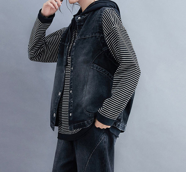 Naiste vabaaja teksavest nööpidega