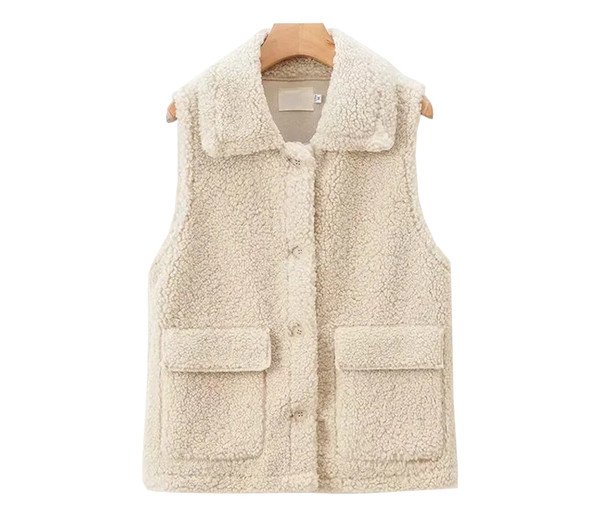 Ravni model donjeg prsluka s gumbima i džepovima