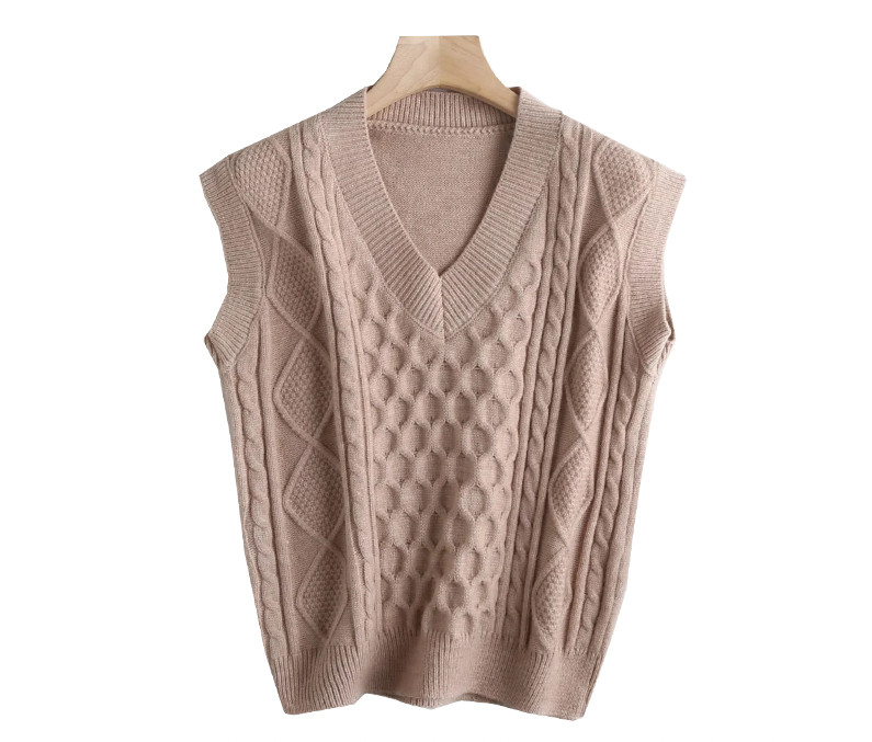 Kootud naiste vest spits-kaelusega