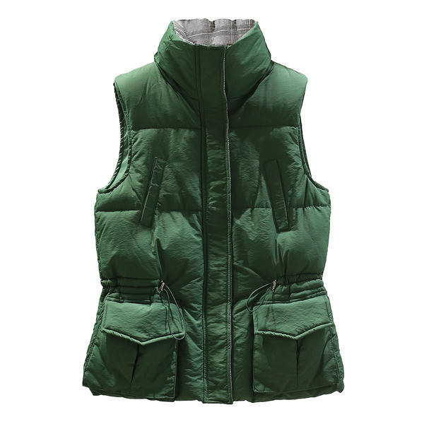 Sportlik vabaaja naiste vest elastse vöökoha ja taskutega