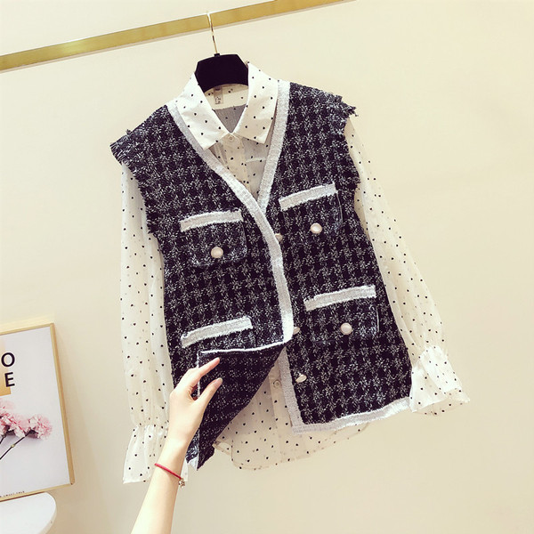 Naiste vabaaja kootud vest spitsikaelusega