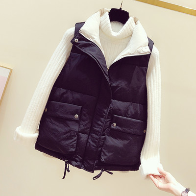 Jesensko-zimski ženski prsluk s velikim džepovima