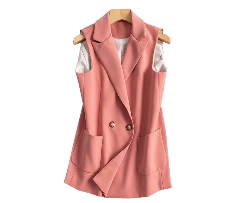 Naiste vest klassikalise krae ja taskuga