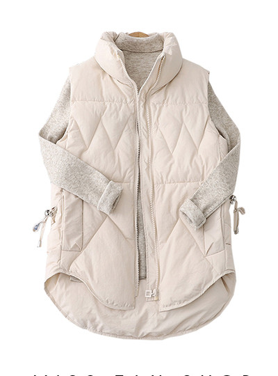 naiste asümmeetriline vest luku ja kõrge kraega