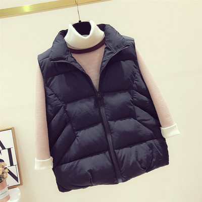 Uus kõrge krae ja taskutega igapäevase naistevesti mudel