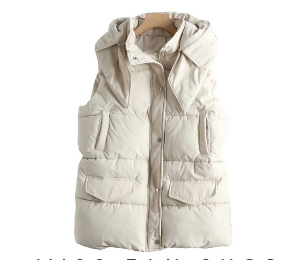 Moteriška liemenė su sagomis ir gobtuvu