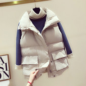 Sügis-talvine naiste vest taskute ja tikanditega