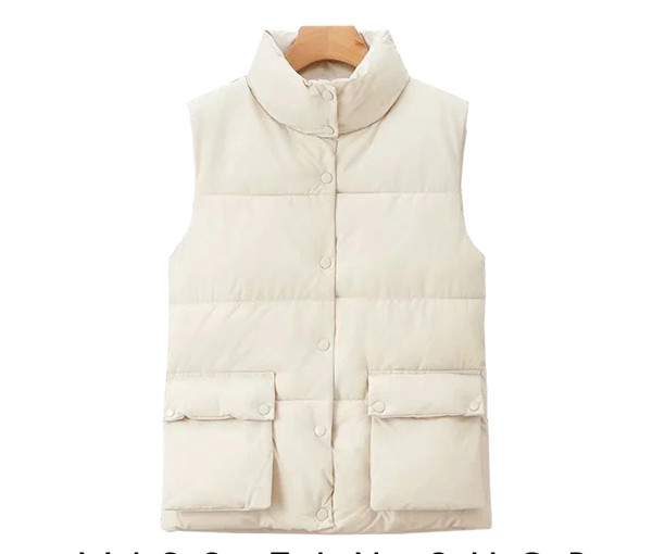 Naiste vesti sirge mudel nööpide ja kõrge kraega