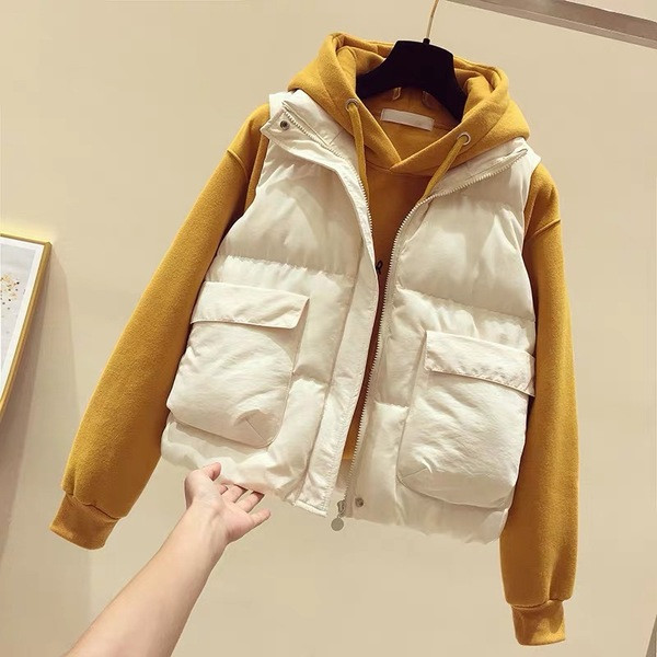 Kasdieninė moteriška liemenė su flamingo siuvinėjimu