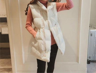 Naiste vabaajavest kõrge krae ja elastse vöökohaga