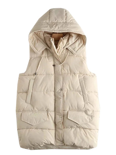 Moteriška žieminė liemenė su gobtuvu ir kišenėmis