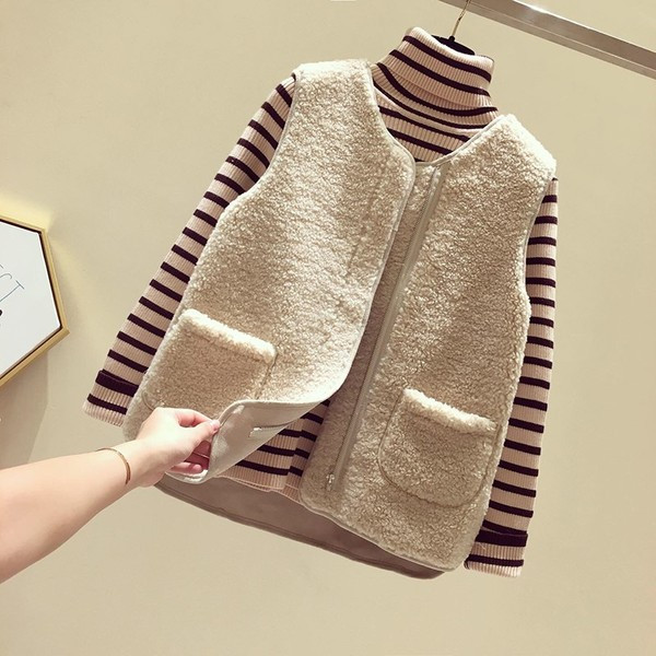 Ženski zimski prsluk s rajsferšlusom