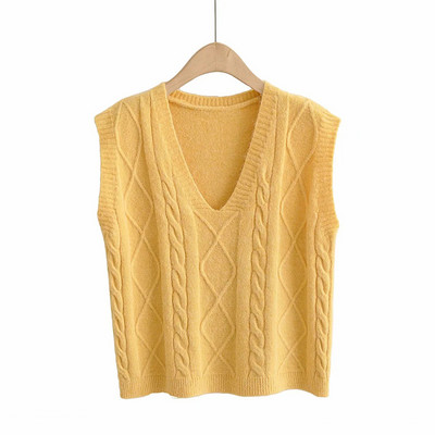 Trumpa megzta moteriška liemenė su špico iškirpte