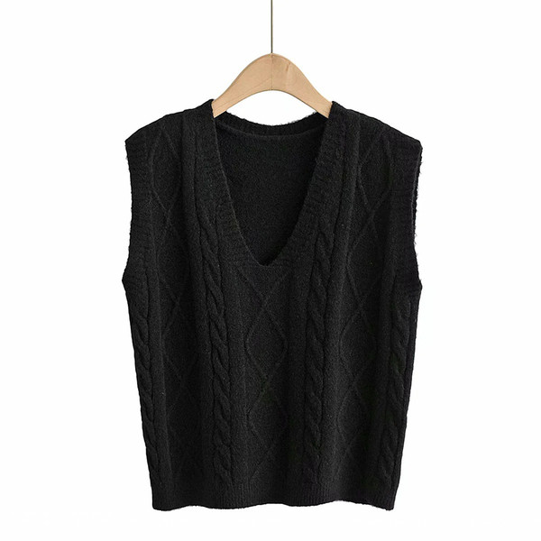 Trumpa megzta moteriška liemenė su špico iškirpte