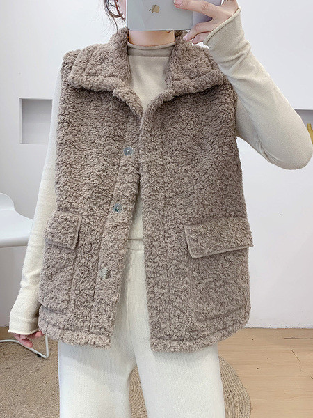 Naiste klassikalise krae ja taskutega sulevest