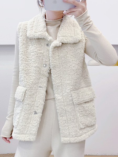 Naiste klassikalise krae ja taskutega sulevest