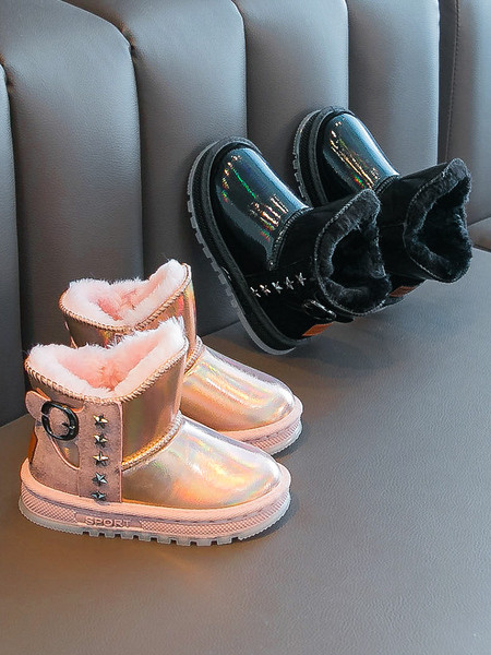 Vaikiški batai su sagtimi ir metalinėmis žvaigždutėmis – minkštas pamušalas