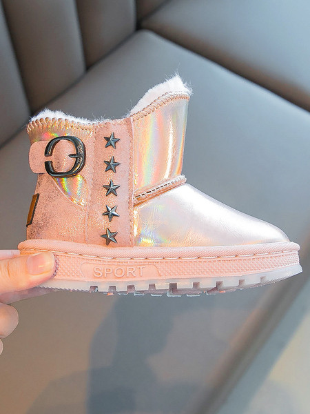 Vaikiški batai su sagtimi ir metalinėmis žvaigždutėmis – minkštas pamušalas