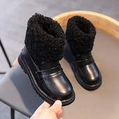 Nahast sooja voodriga lastesaapad tüdrukutele