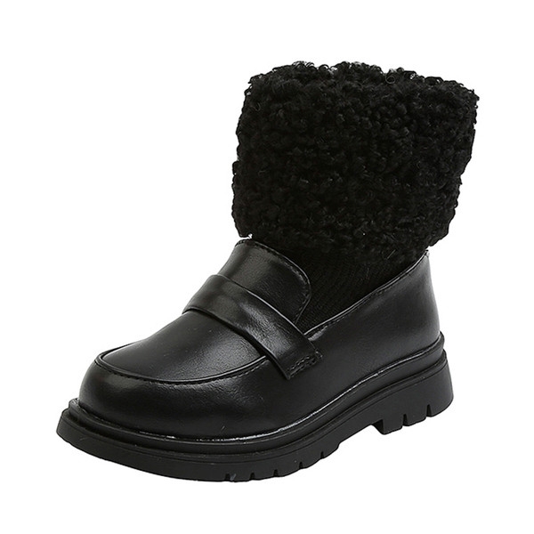 Nahast sooja voodriga lastesaapad tüdrukutele