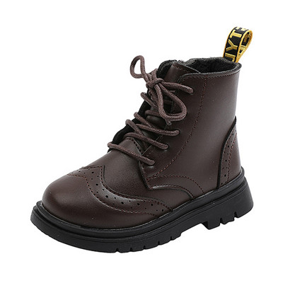 Modernūs vaikiški batai iš eko odos plokščiu padu ir raišteliais