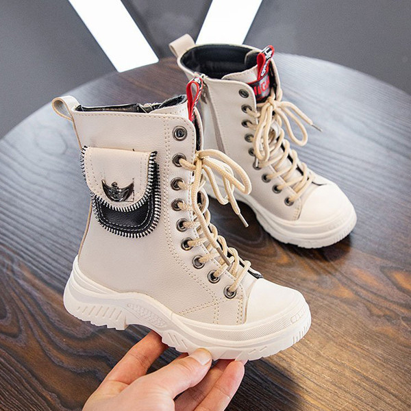 Vaikiški odiniai batai su kišene mergaitei