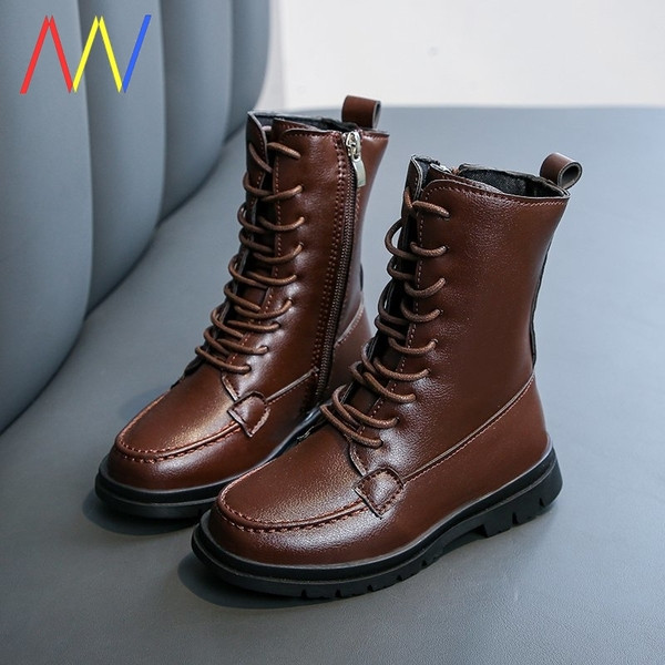 Vaikiški modernūs batai su užtrauktuku ir raišteliais