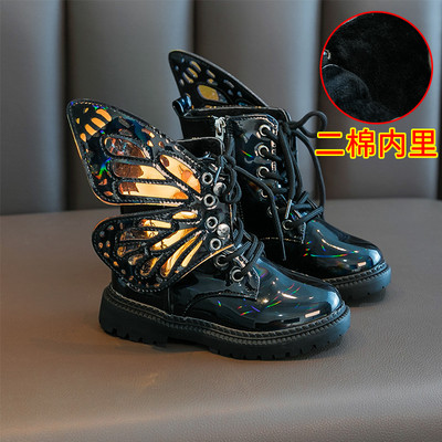 NAUJI Vaikiški batai su 3D elementu ir blizgiu efektu